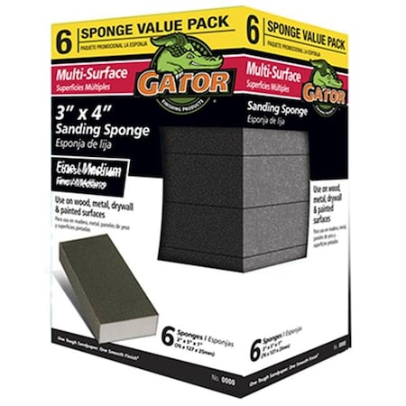 Ali Industries 4199 Fine & Medium Sanding Sponge; 6 Pack
